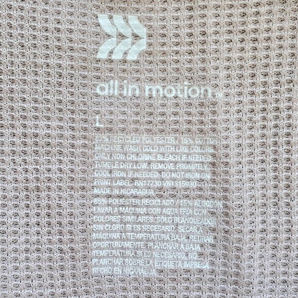 All In Motion Men’s Waffle-Knit Long Sleeve 3 Button Henley Athletic Top, L - Picture 5 of 6